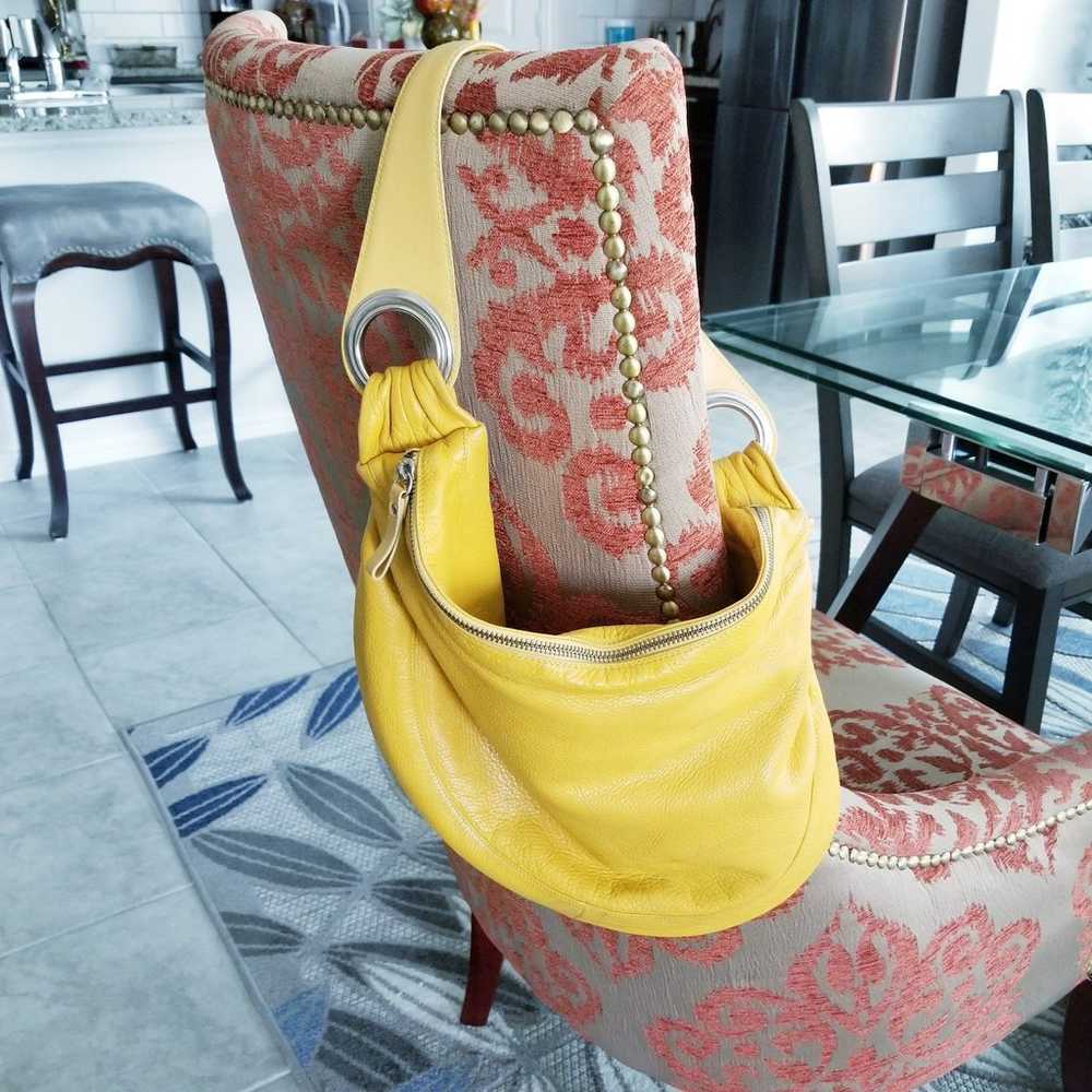 Gironacci Vintage Italian Leather Yellow Shoulder… - image 1