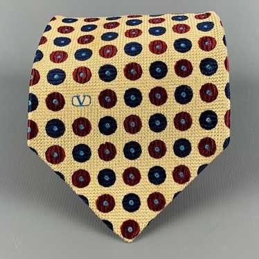 Valentino Yellow Red Blue Dots Silk Tie