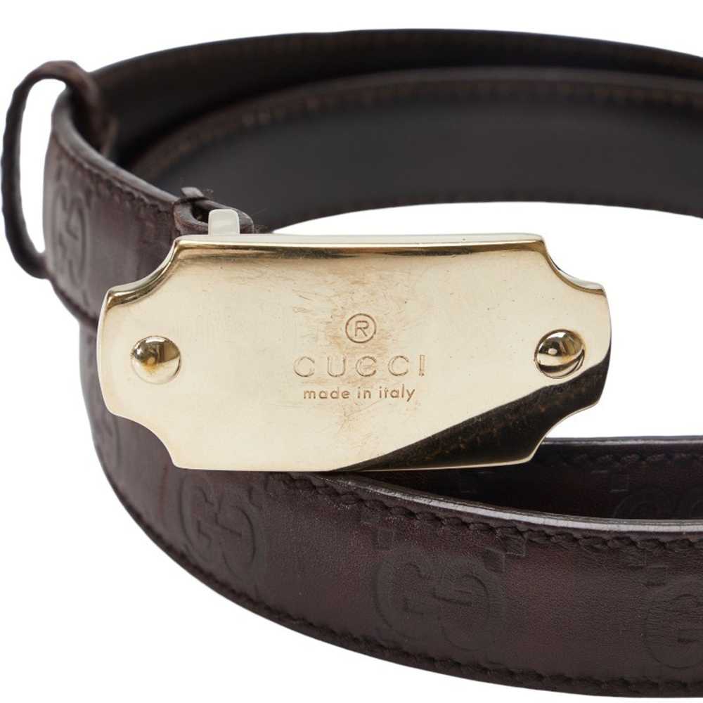 Gucci Gucci Guccisima Plate Belt 146439 Brown Lea… - image 5