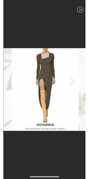 Jacquemus Jacquemus Rib-Knit Buttoned Dress In kha