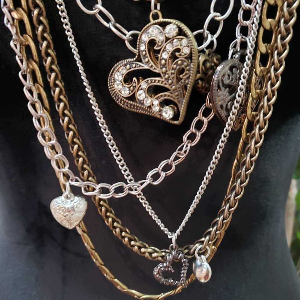Other Fashion Brass Multi Strand Heart Pendant St… - image 3