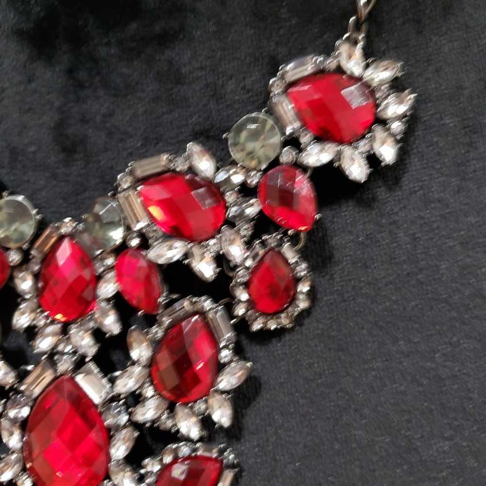 Other Torrid Red Rhinestones Faceted Crystal Silv… - image 3