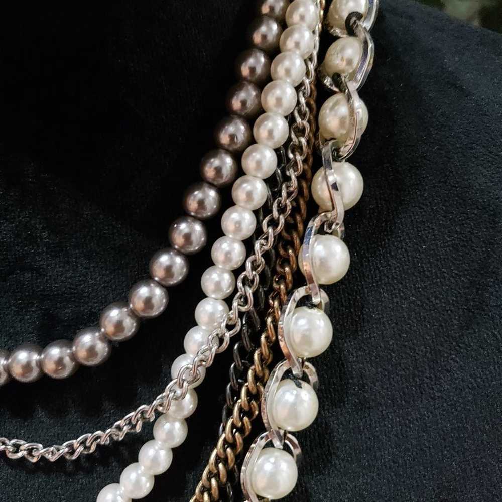 Other Fashion Faux Pearls Multi Strand Chain Stat… - image 3