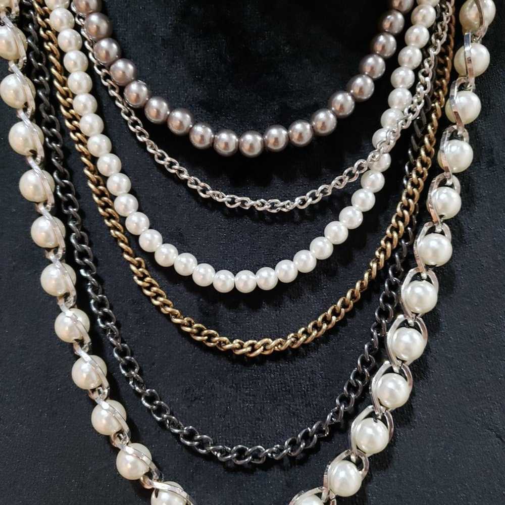 Other Fashion Faux Pearls Multi Strand Chain Stat… - image 4