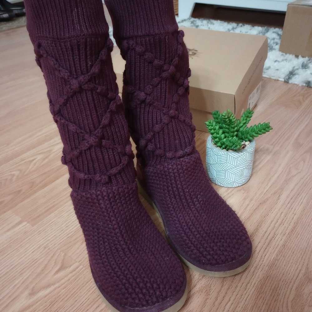UGG Classic argyle knit 5879W/ fig boots Size 7 - image 2