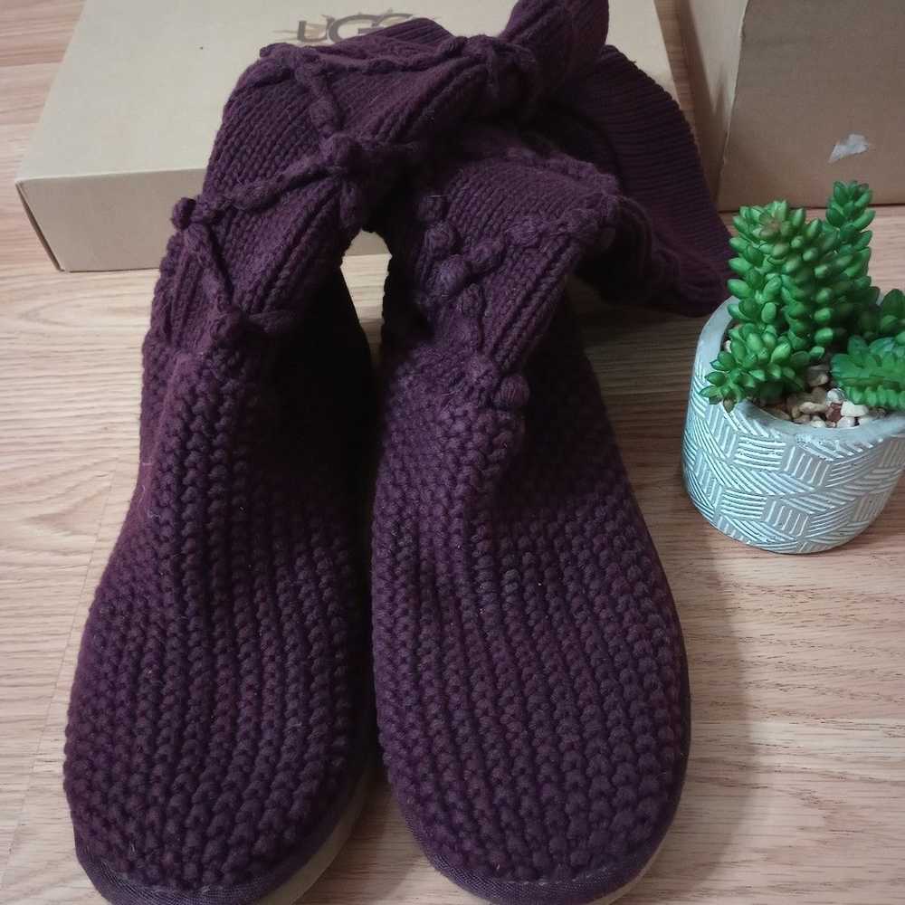 UGG Classic argyle knit 5879W/ fig boots Size 7 - image 5