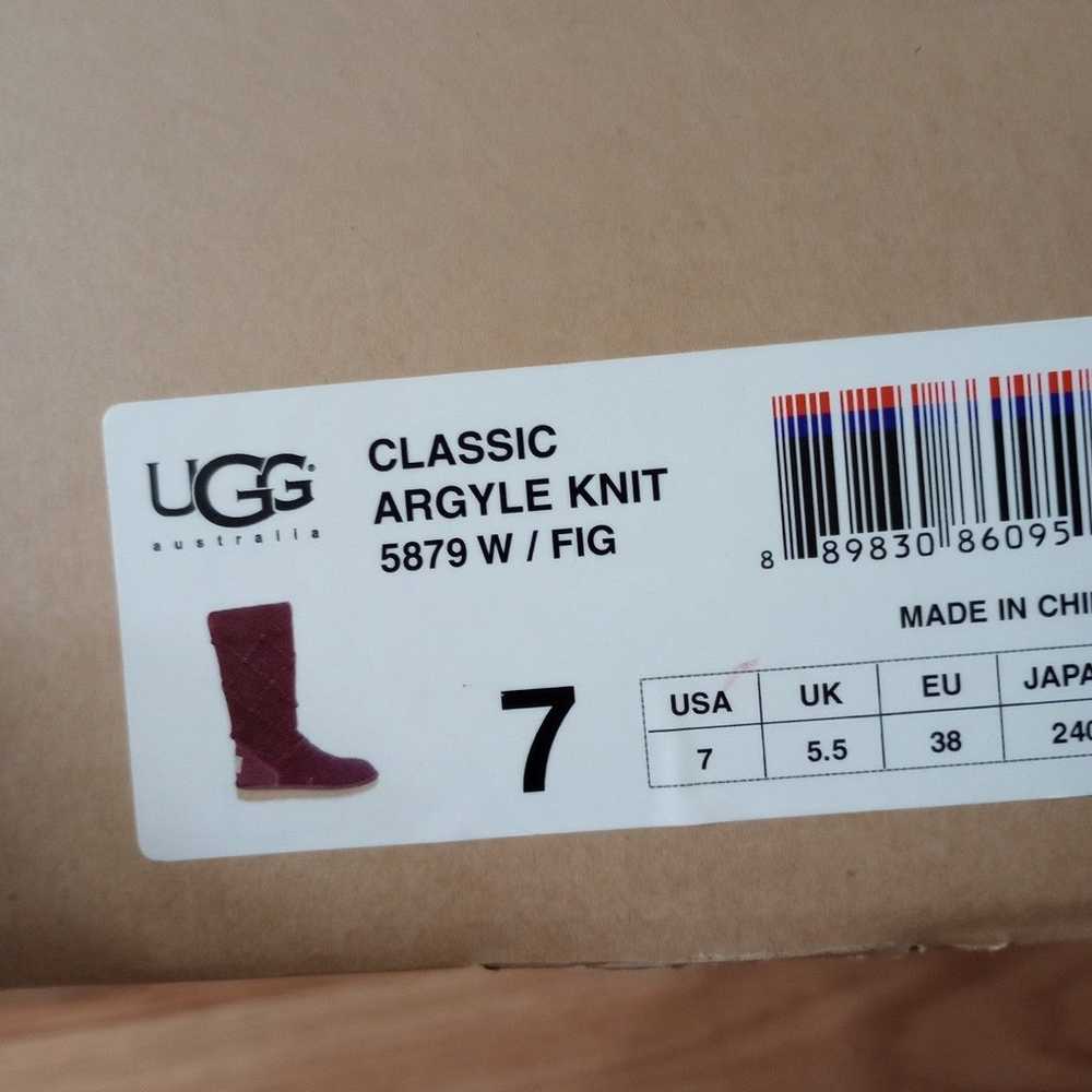 UGG Classic argyle knit 5879W/ fig boots Size 7 - image 7