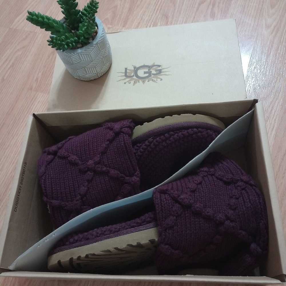 UGG Classic argyle knit 5879W/ fig boots Size 7 - image 8