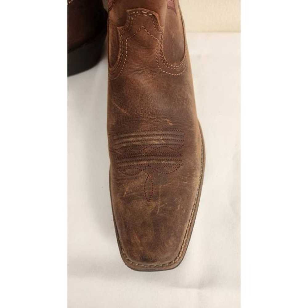 Ariat Cowboy Boots, NWOT, Brown, Pink Ombre Stitc… - image 3