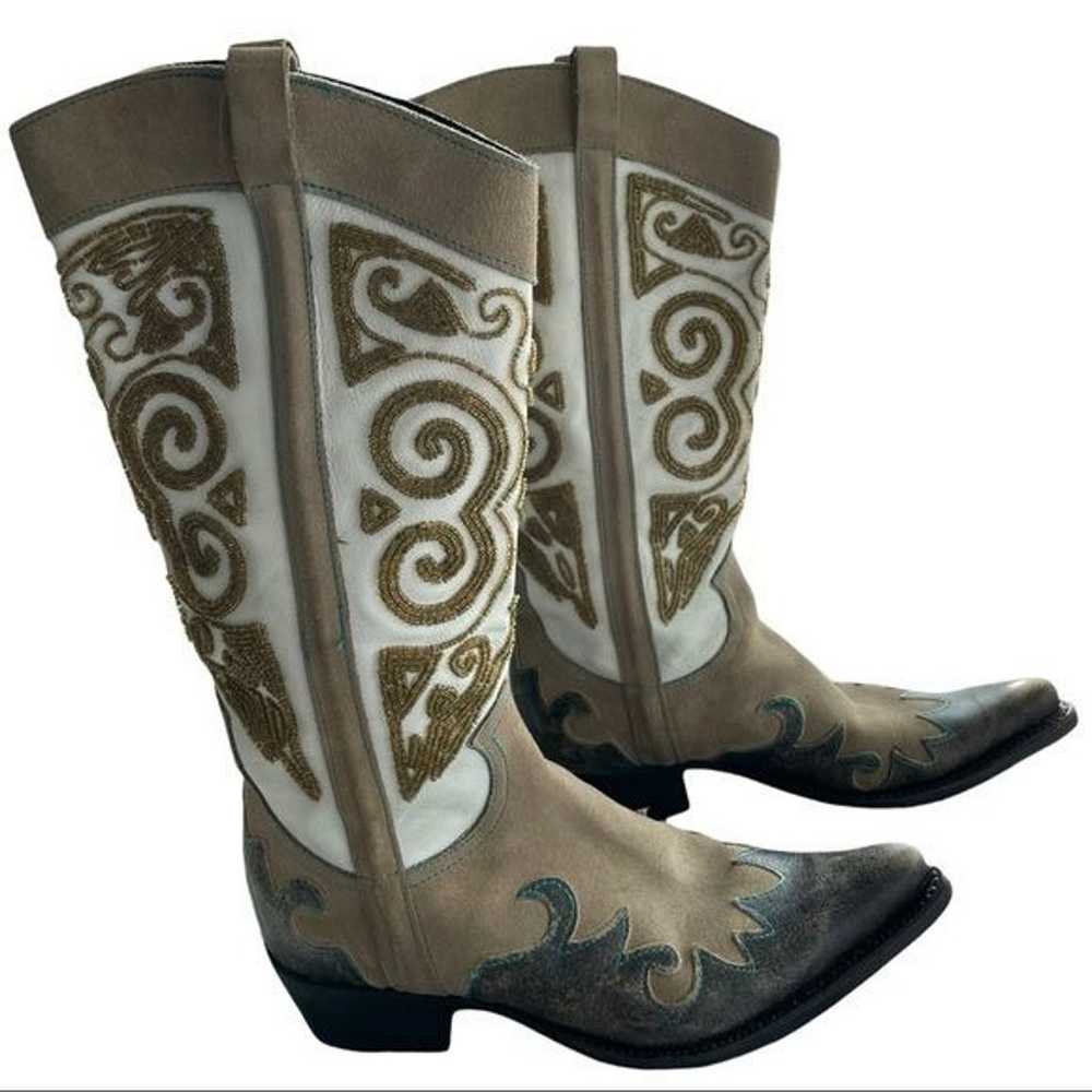 SONORA Western Cowboy Boots GOODYEAR WELT Beaded … - image 3