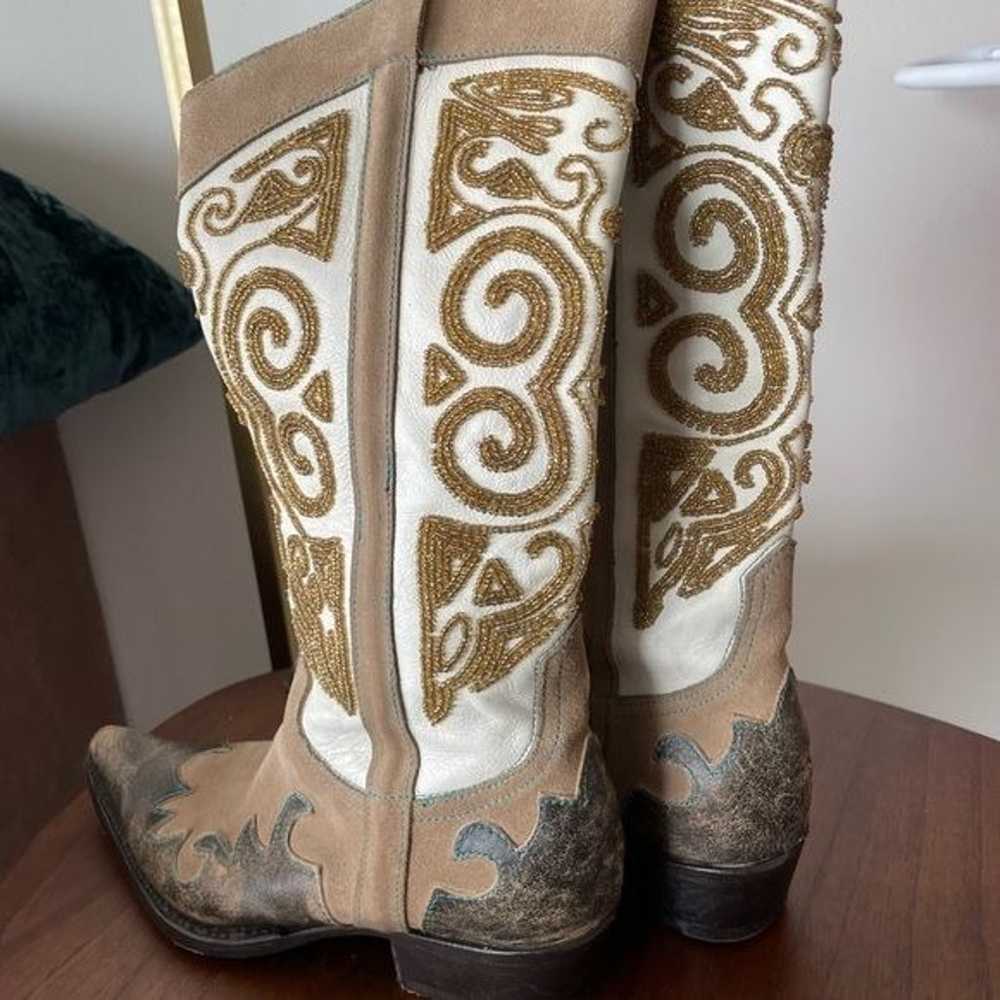 SONORA Western Cowboy Boots GOODYEAR WELT Beaded … - image 7