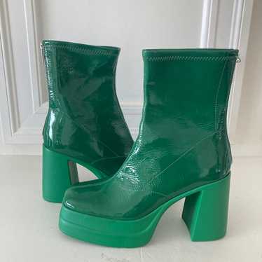 NWOT Free People Double Stack Platform Green Pate… - image 1