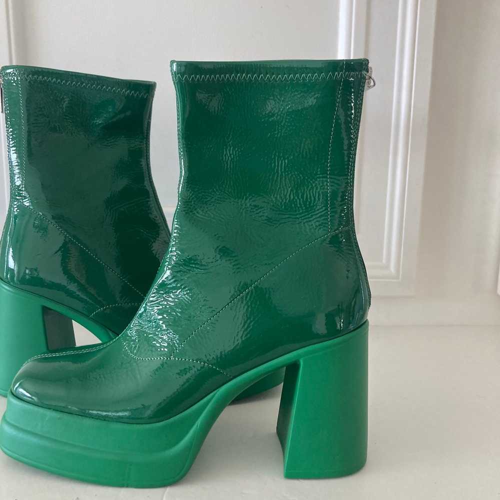 NWOT Free People Double Stack Platform Green Pate… - image 3