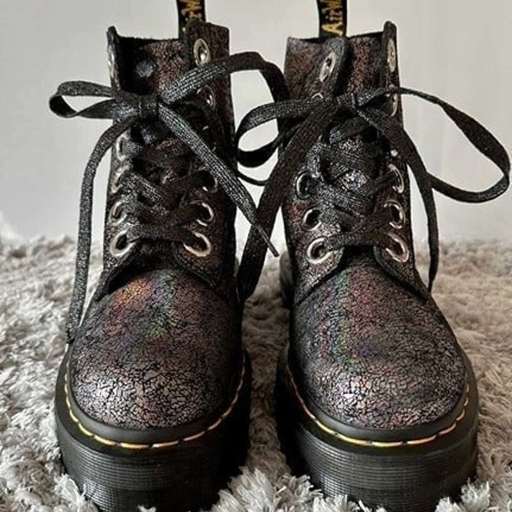 Dr. Martens - MOLLY METALLIC LEATHER PLATFORM BOO… - image 1