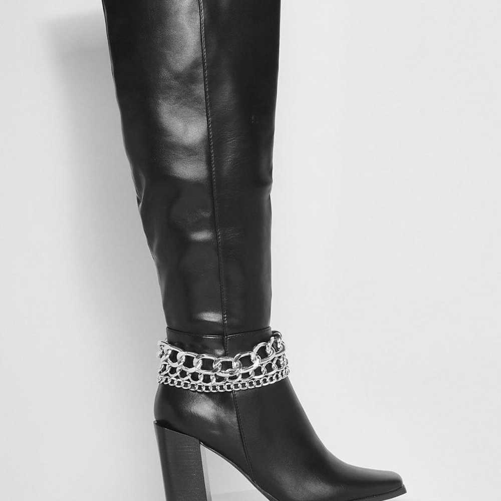 NWOTB Truffle Collection faux leather heeled knee… - image 6