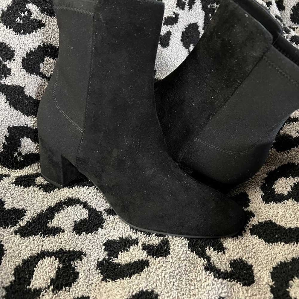 Stuart Weiztman Black Suede Booties - 6, 36 NWOT - image 1