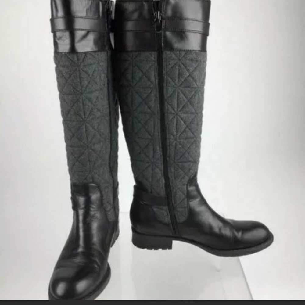 Franco Sarto Black Leather Wool Boots - image 1