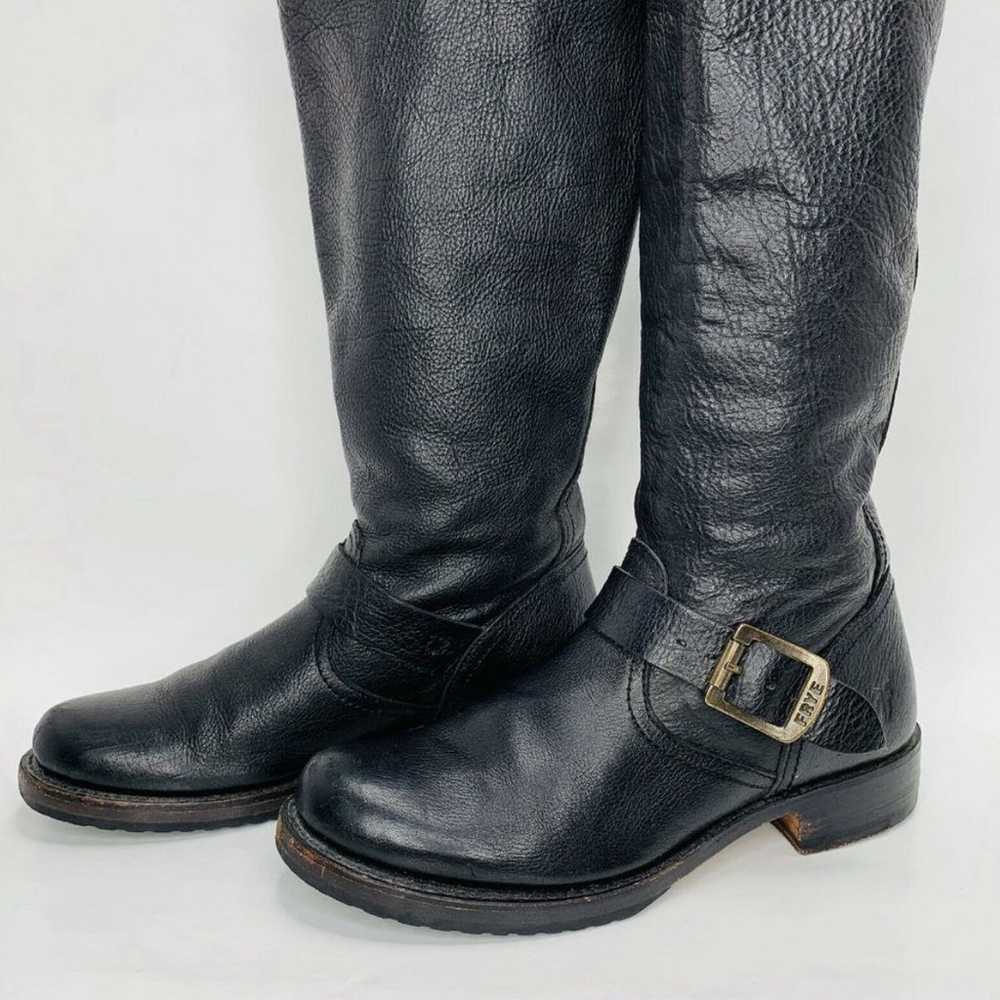 FRYE Engineere Boots Black Tall Leather size 7 - image 2