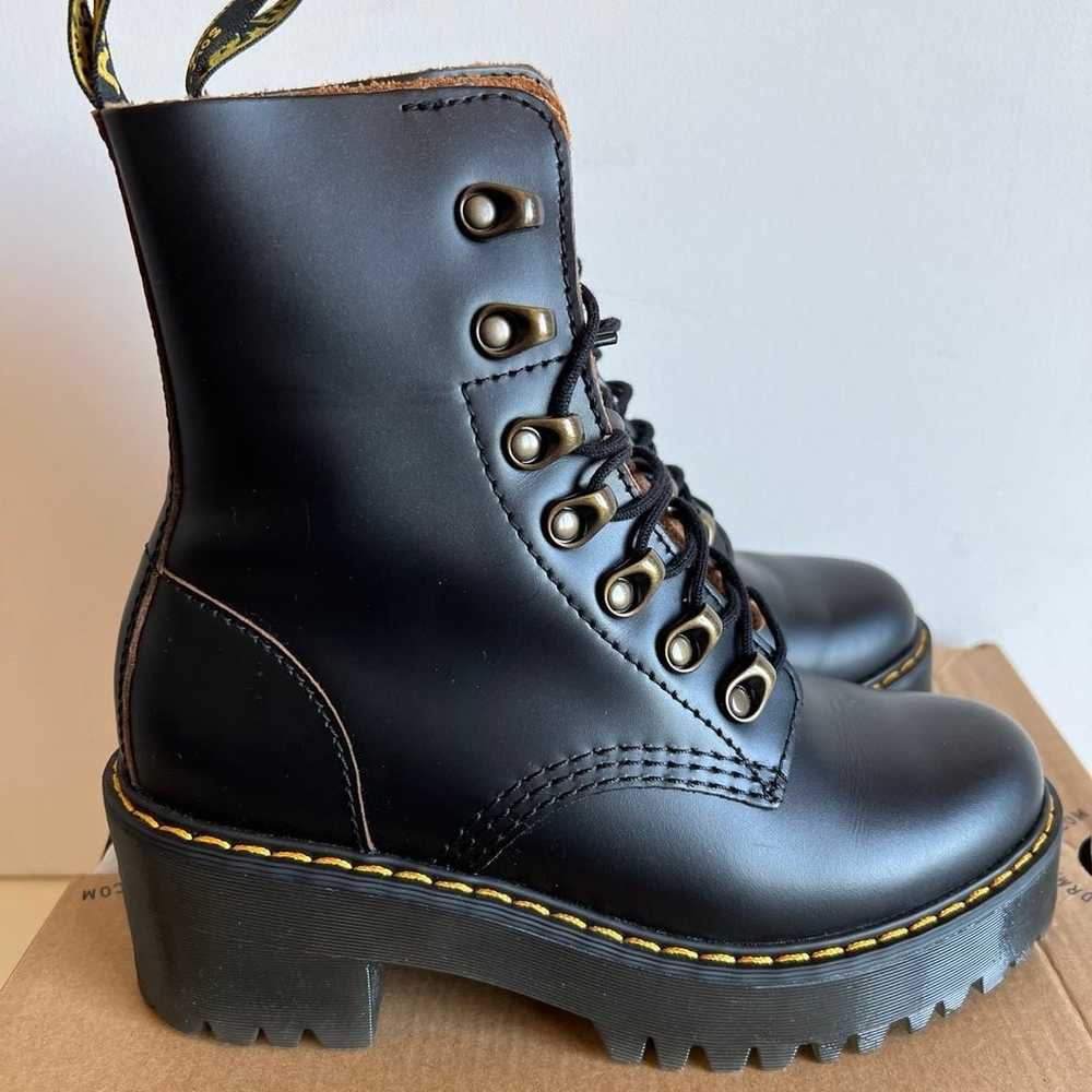 AUTH Dr. Martens Leona Boots Black Vintage Smooth… - image 3