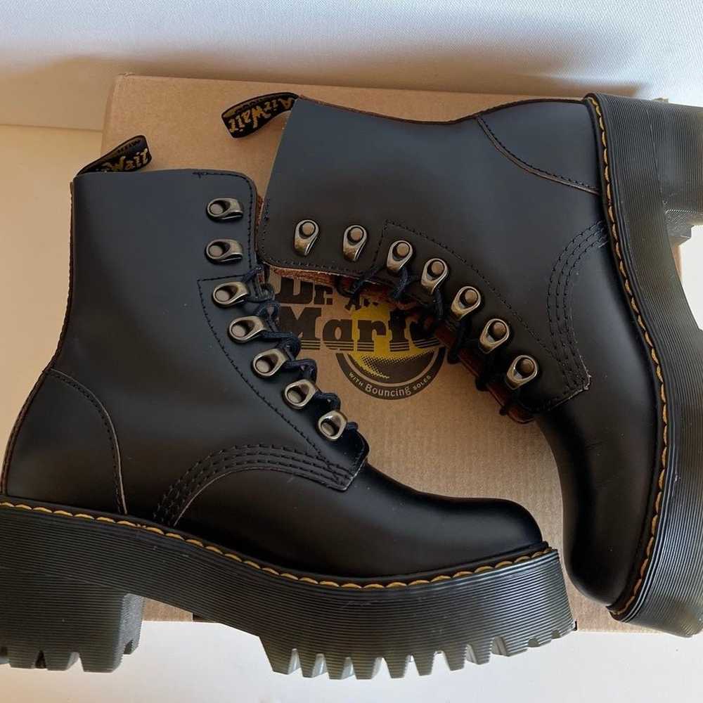 AUTH Dr. Martens Leona Boots Black Vintage Smooth… - image 6
