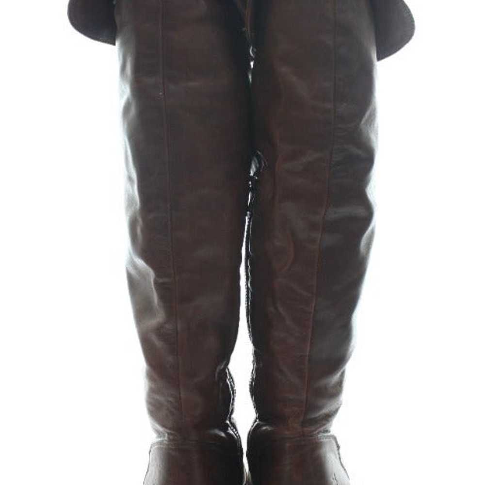 FRYE Brown Leather Knee High Boots Size 7 - image 4