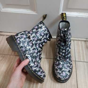 Dr. Martens Floral Combat Leather Boot - image 1
