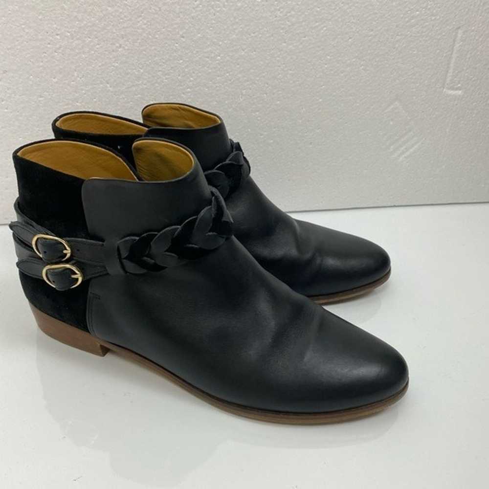 Sezane LOW SAM BOOTS Black Leather Breaded Ankle … - image 11