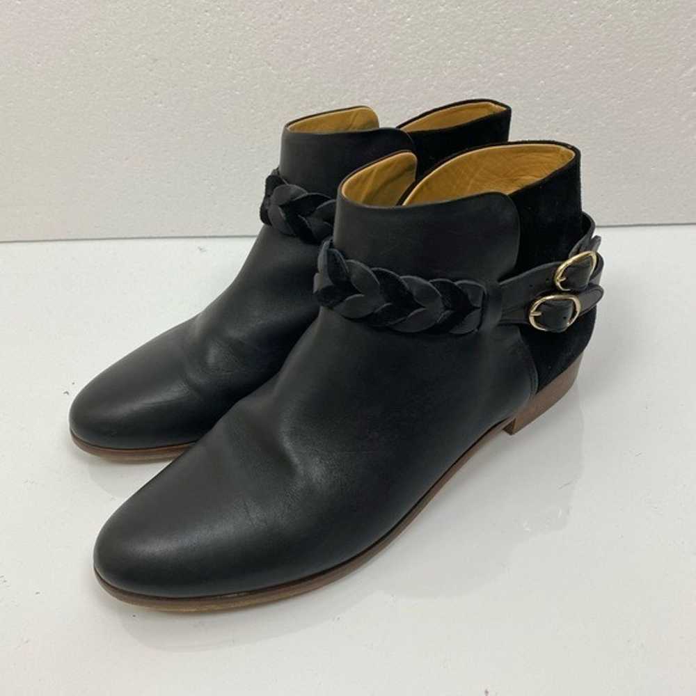 Sezane LOW SAM BOOTS Black Leather Breaded Ankle … - image 12
