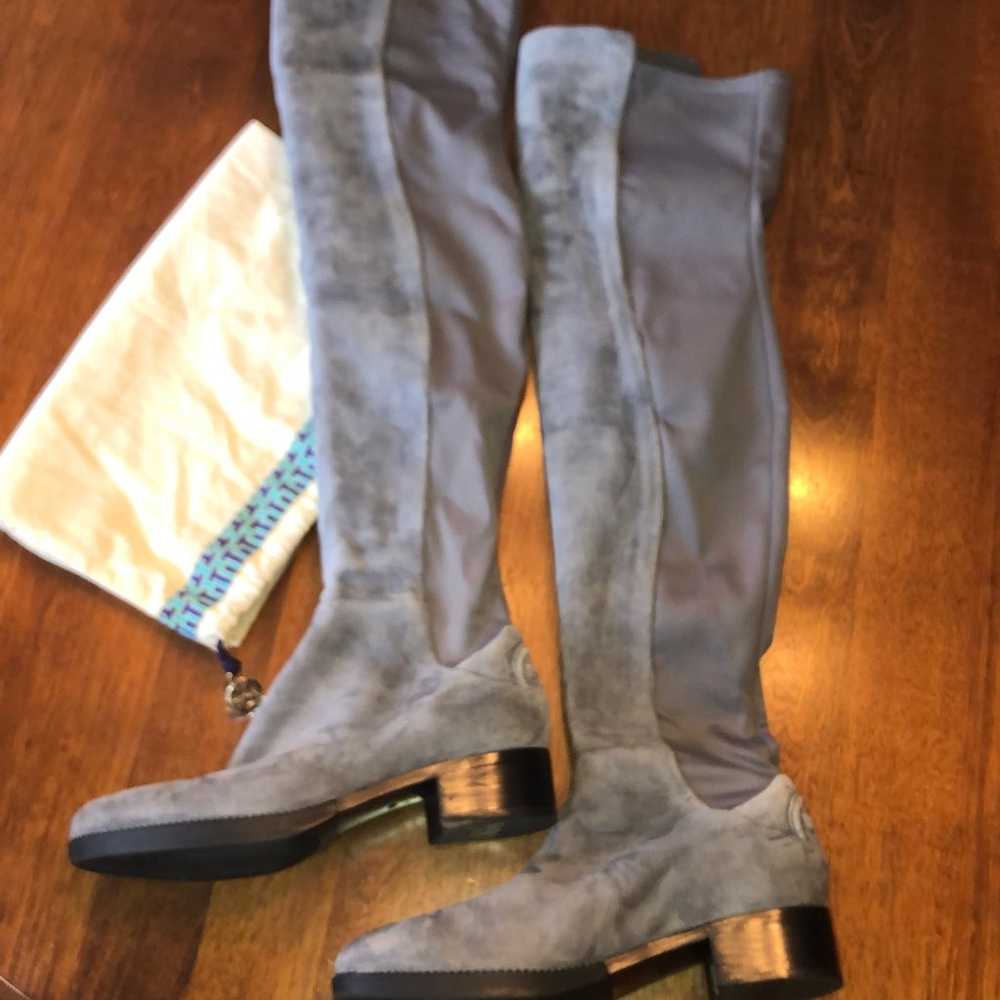 TORY BURCH OTK CAITLIN OVER THE KNEE BOOTS GREY S… - image 1