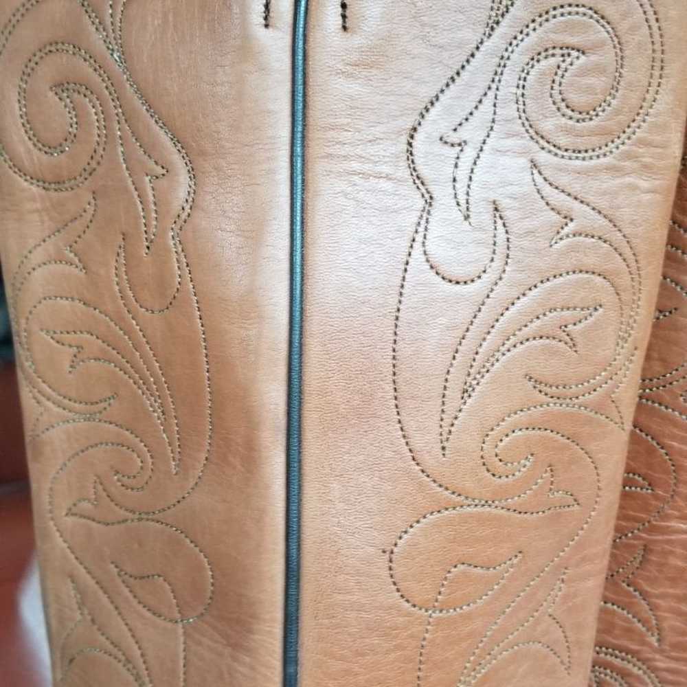 Pretty Tall Vintage Frye Western Knee High Boot 9… - image 6