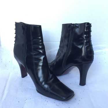 Vintage Via Spiga Black Ankle Boots Leather Size … - image 1