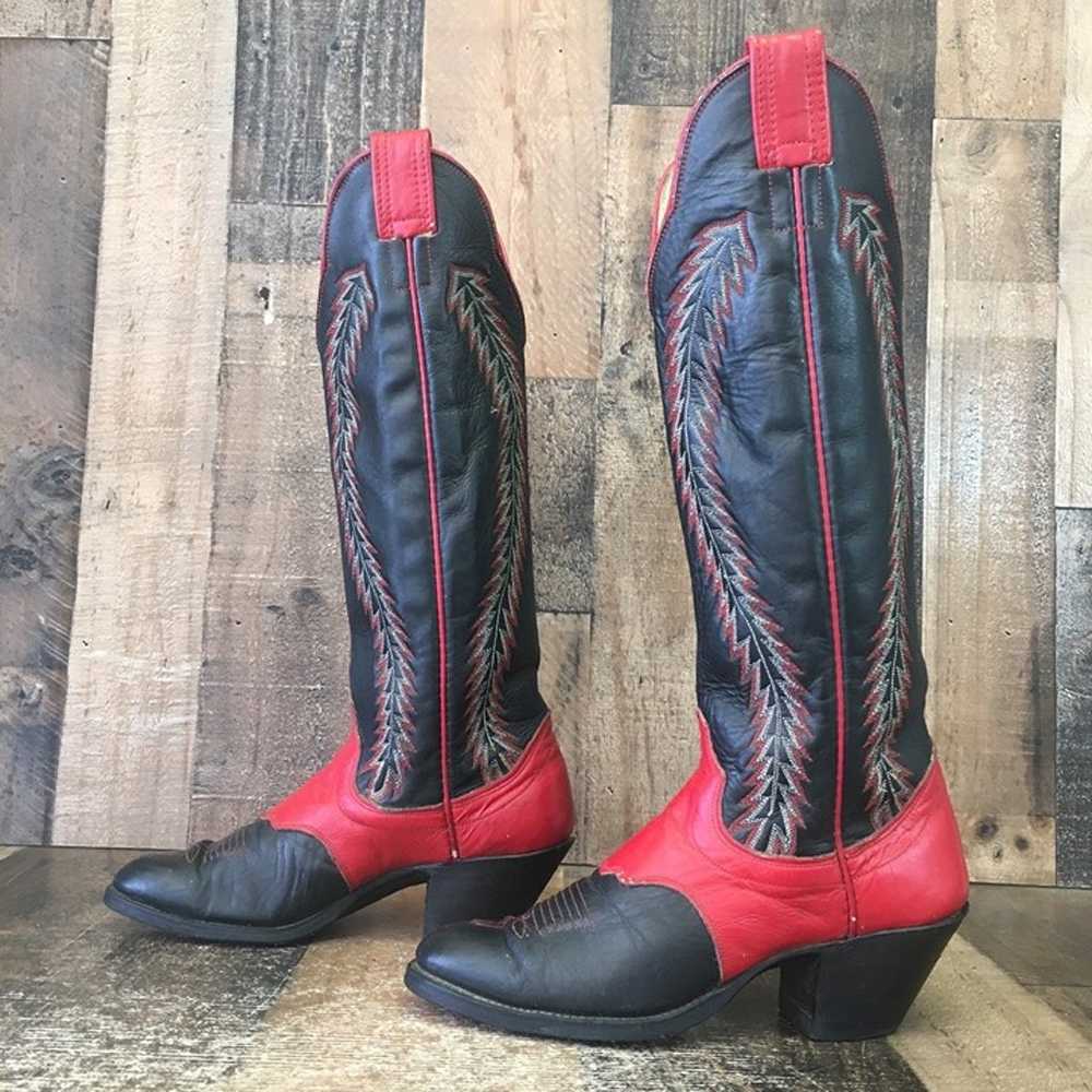 Olathe Vintage Tall Cowboy Boots Womens 5.5 B - image 12