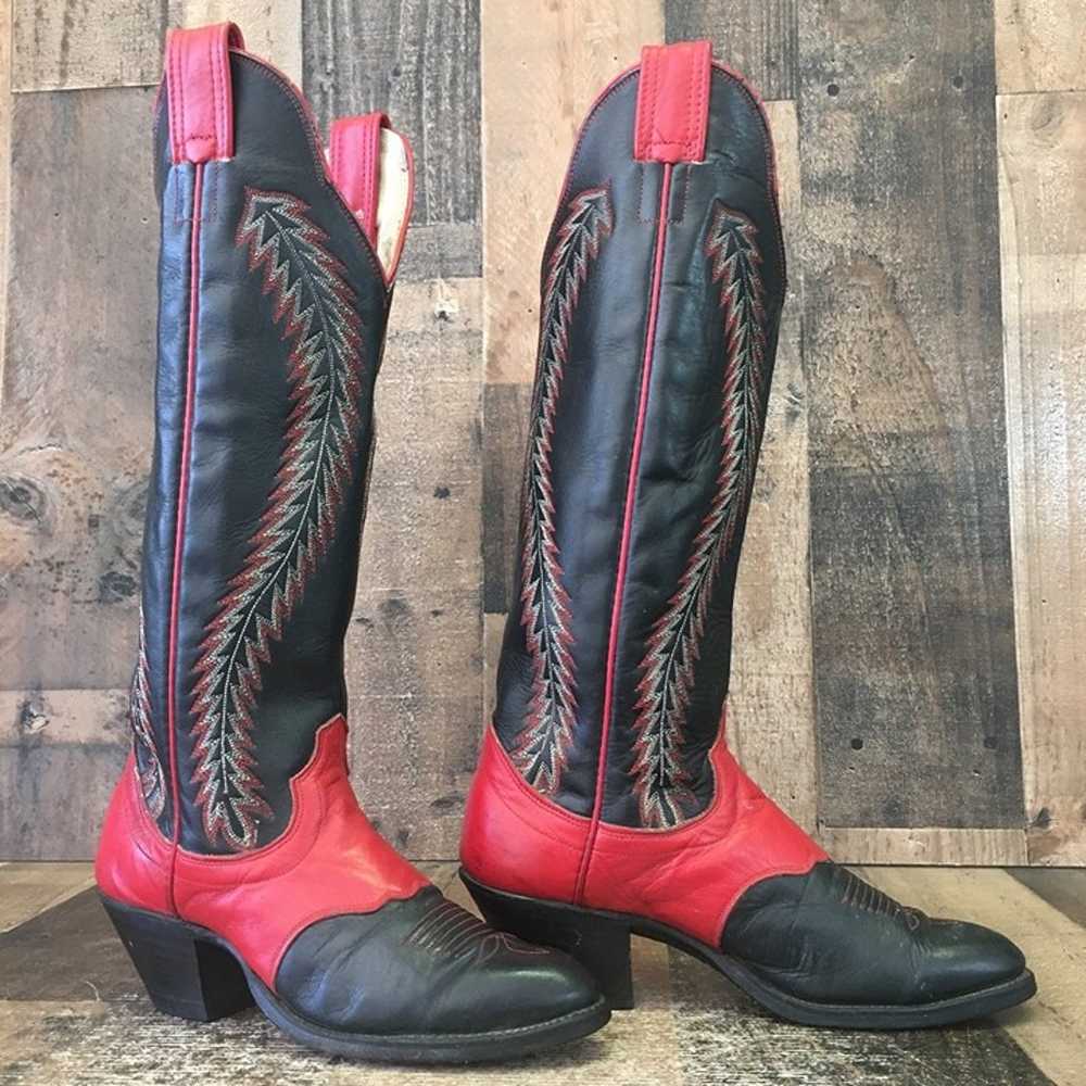 Olathe Vintage Tall Cowboy Boots Womens 5.5 B - image 1
