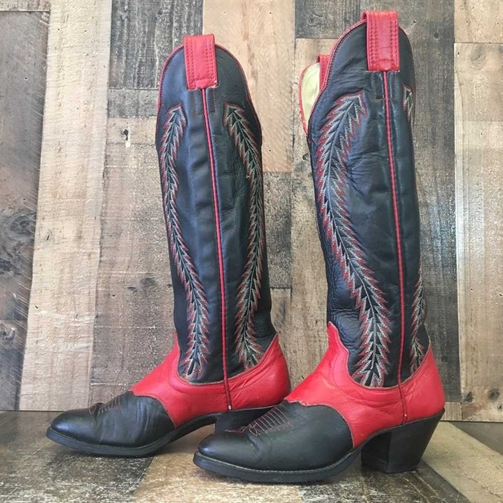 Olathe Vintage Tall Cowboy Boots Womens 5.5 B - image 6