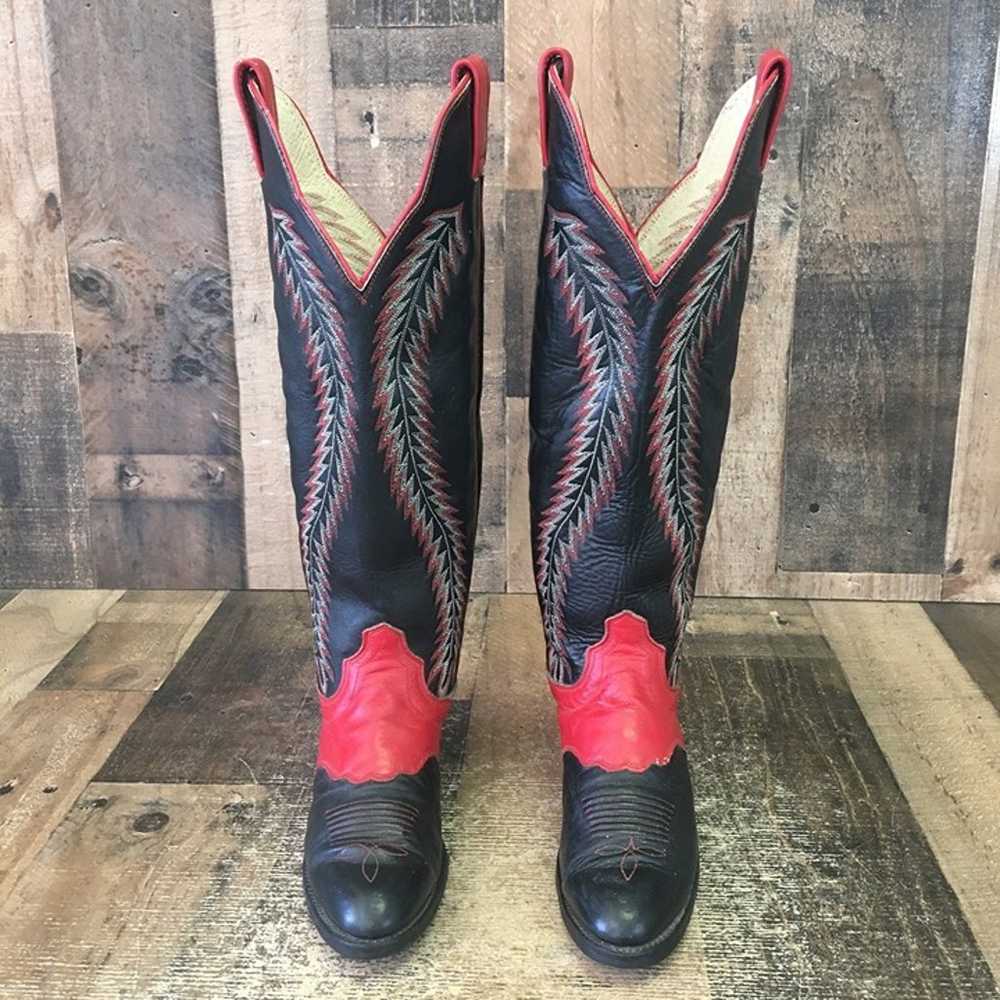 Olathe Vintage Tall Cowboy Boots Womens 5.5 B - image 8