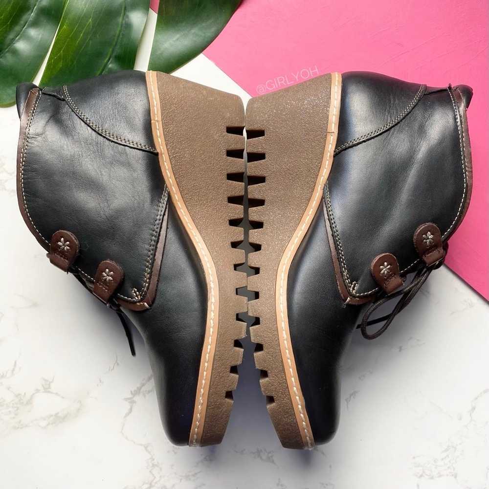 PIKOLINOS Black Maple Leather Wedge Lace up Ankle… - image 7