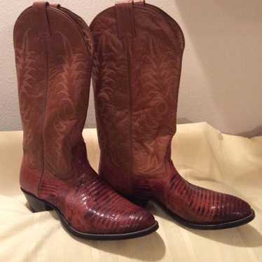 NOCONA Vintage Cowboy boots: Lizard & fancy-stitc… - image 1