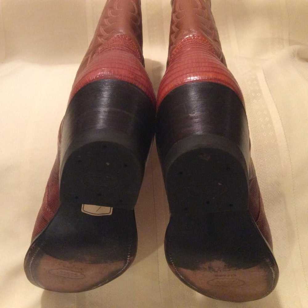 NOCONA Vintage Cowboy boots: Lizard & fancy-stitc… - image 8
