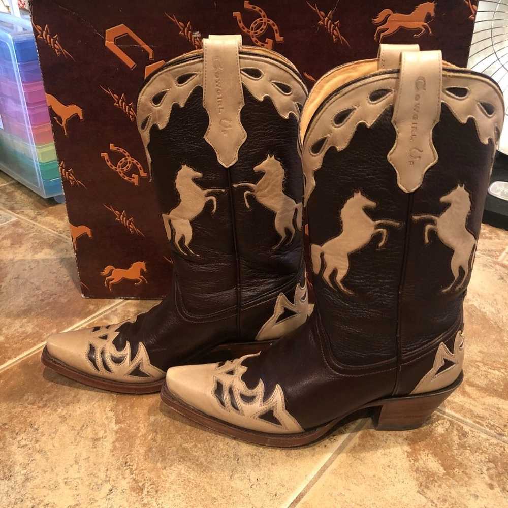 Cowgirl Up Horse Pattern Boots - image 2