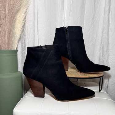 Saks Fifth Avenue Black Suede Ankle Boots - image 1