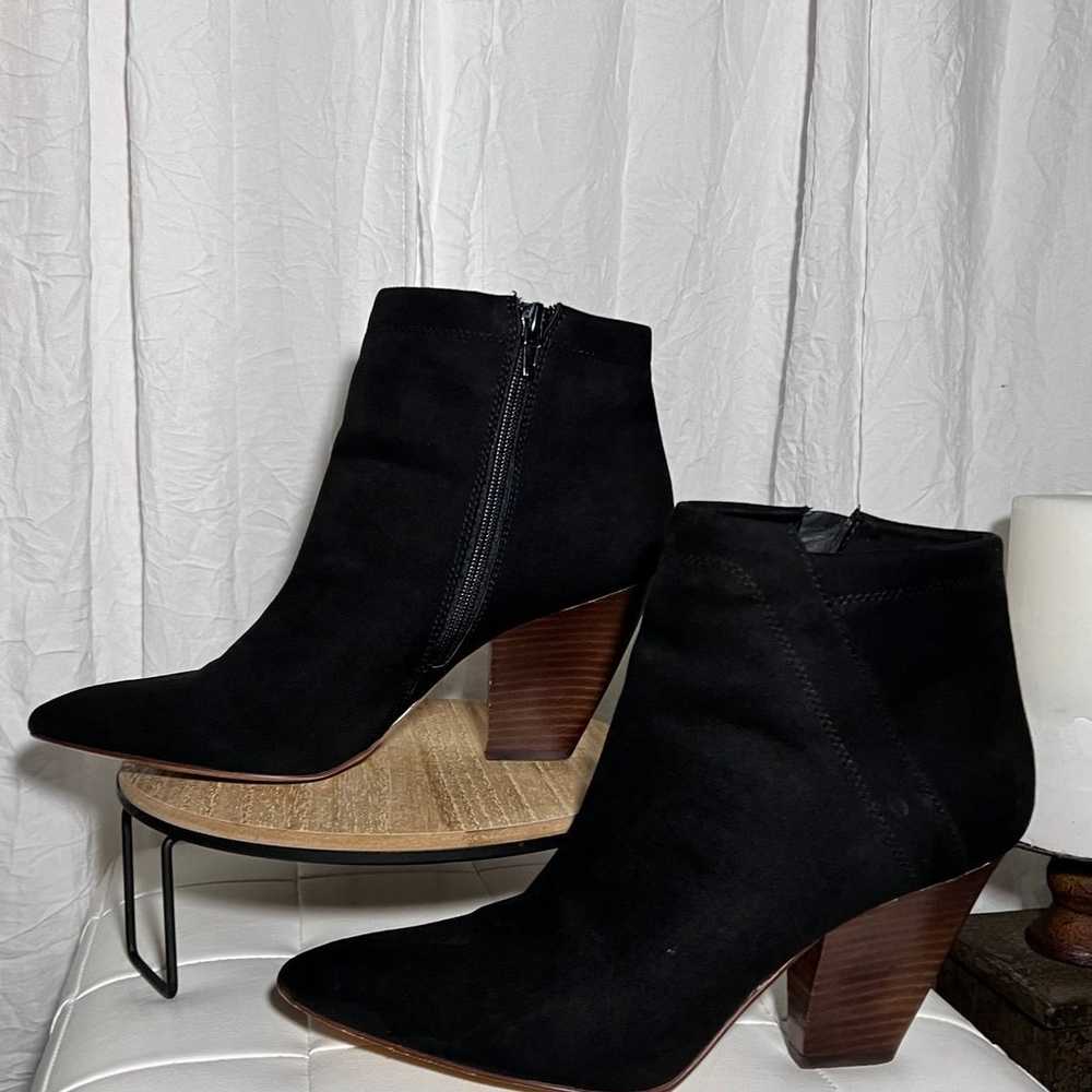 Saks Fifth Avenue Black Suede Ankle Boots - image 2