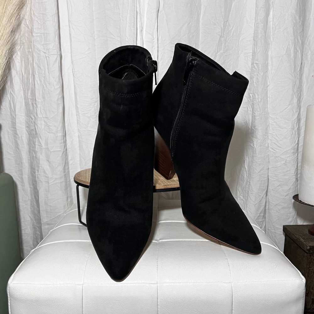 Saks Fifth Avenue Black Suede Ankle Boots - image 3