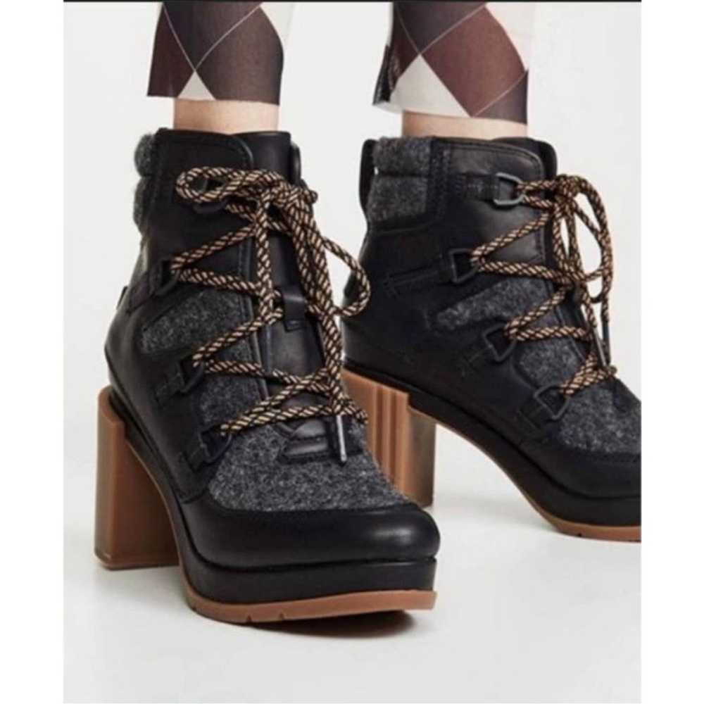 Sorel Blake Lace Up Black Leather Booties Women’s… - image 2