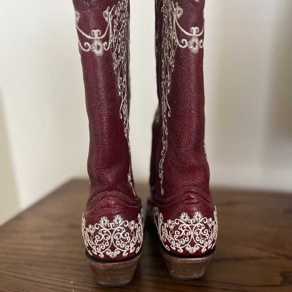Deep Red Corral Boots Size 6 - image 6