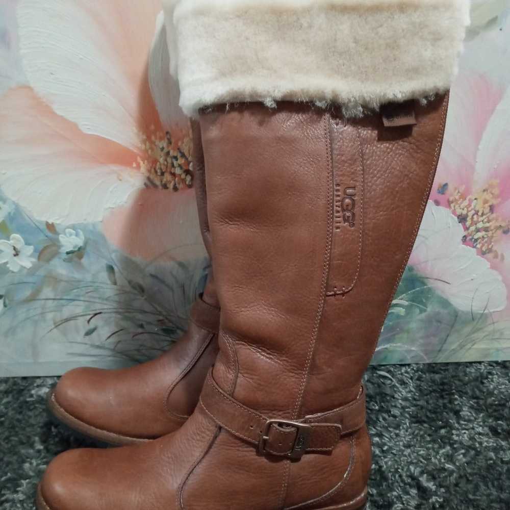 New UGG Langley Waterproof Leather Boots Chestnut… - image 2