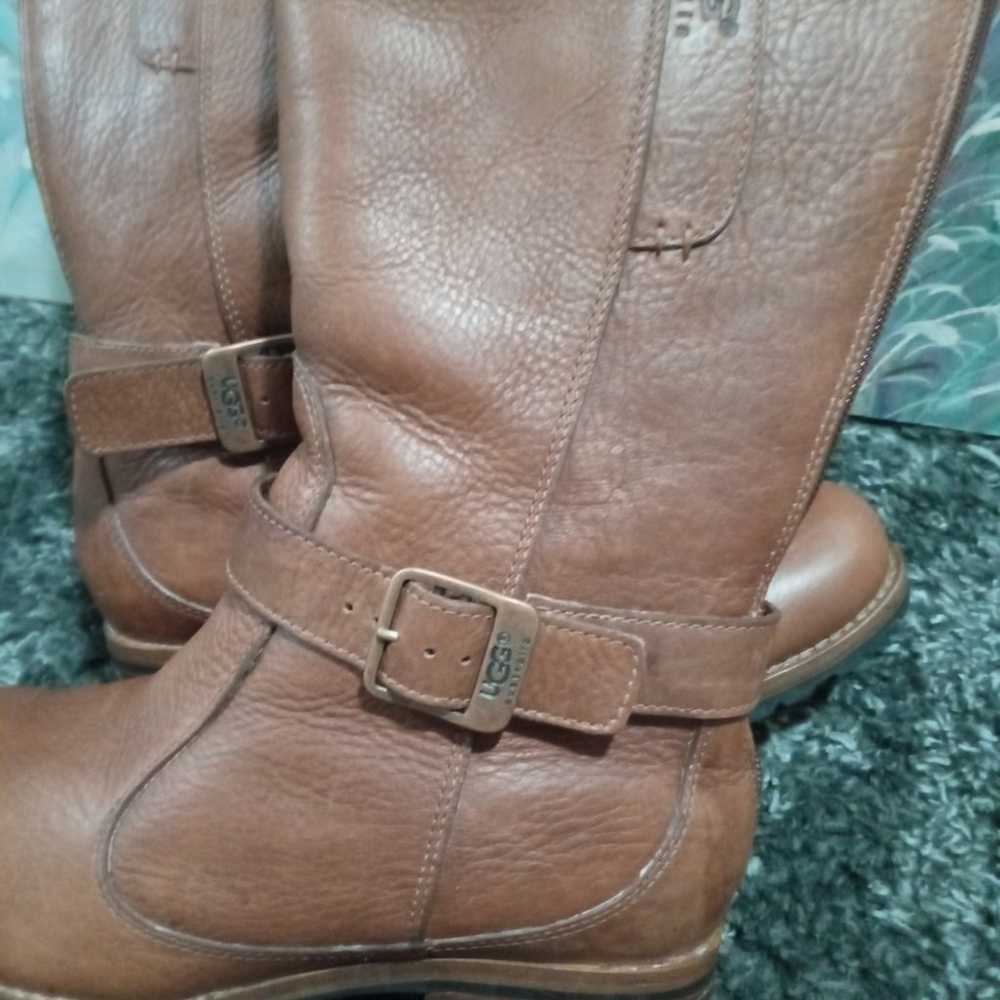 New UGG Langley Waterproof Leather Boots Chestnut… - image 9