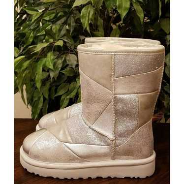 UGG Womens Classic Patchwork Glitter Silver Spark… - image 1