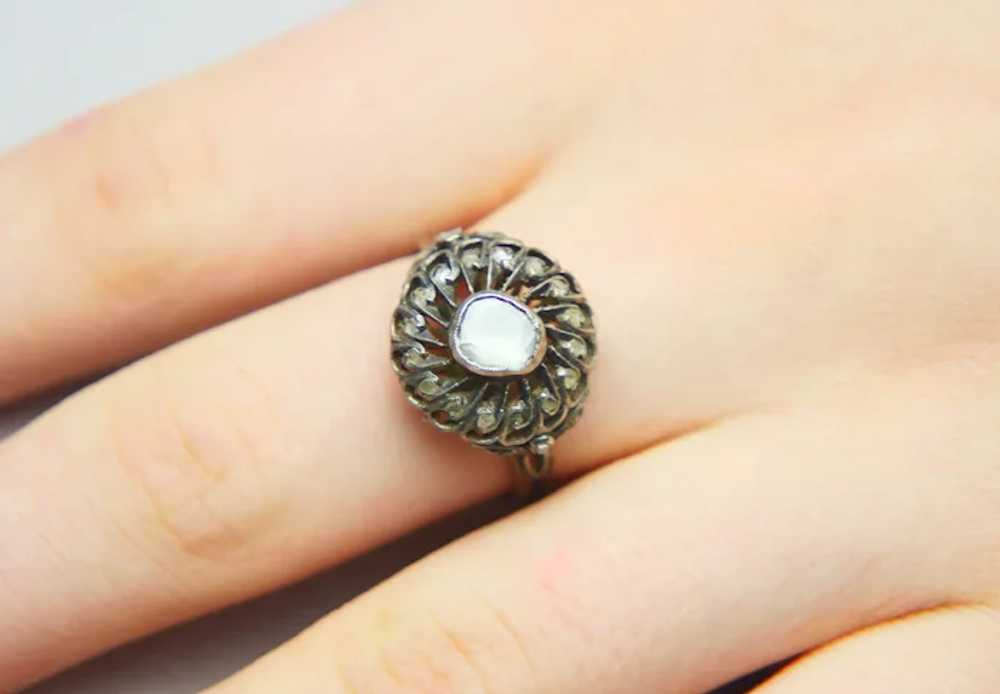 Antique German Ring 1.4ctw old cut Diamonds solid… - image 6