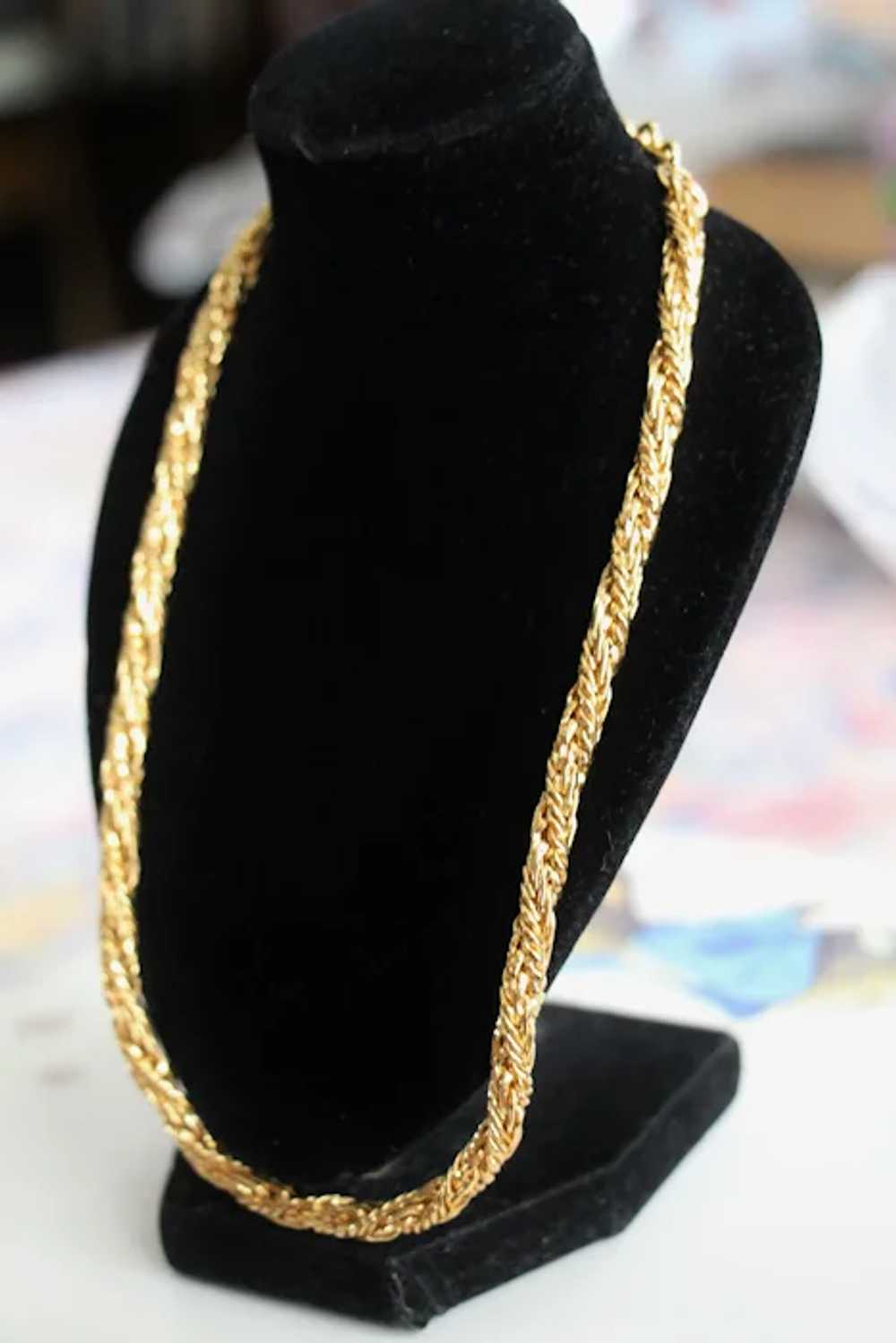 Roge't Gold Tone Double Braid Chain Choker Neckla… - image 11