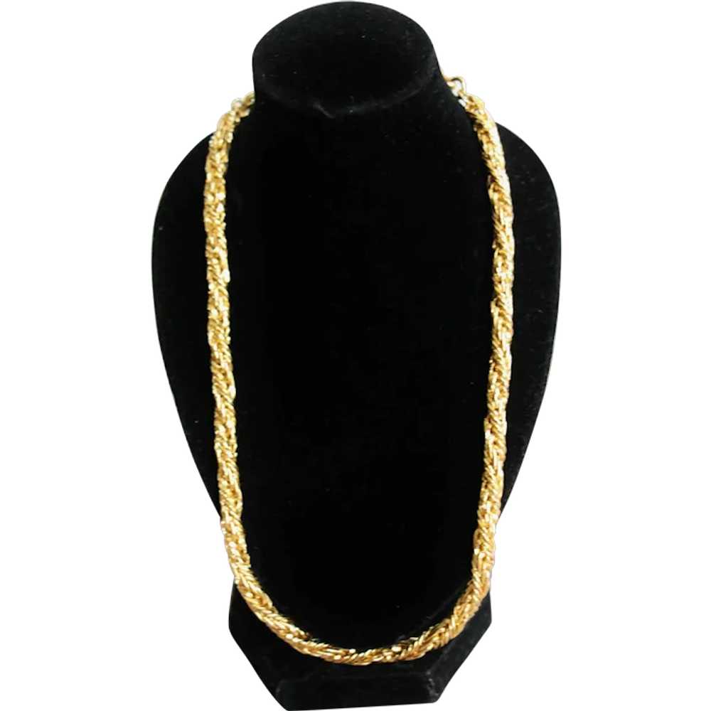 Roge't Gold Tone Double Braid Chain Choker Neckla… - image 1